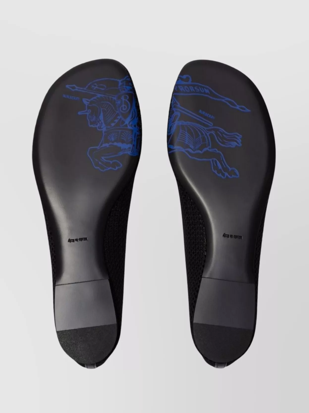 Burberry Square Toe Stretch Ballet Flats With Embroidered Detail