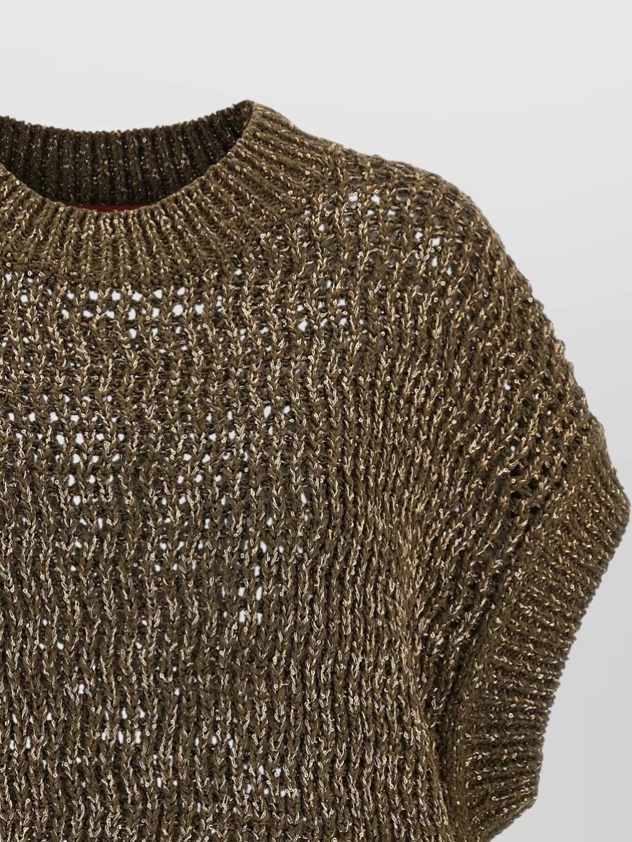 S Max Mara Sequin Appliqué Mesh Knit Jumper