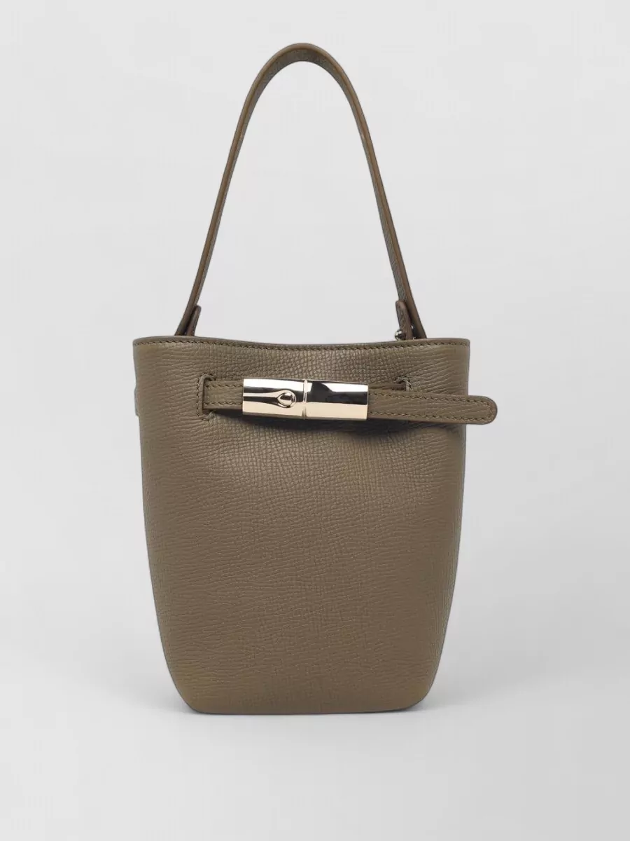 Longchamp leather bucket tote bag