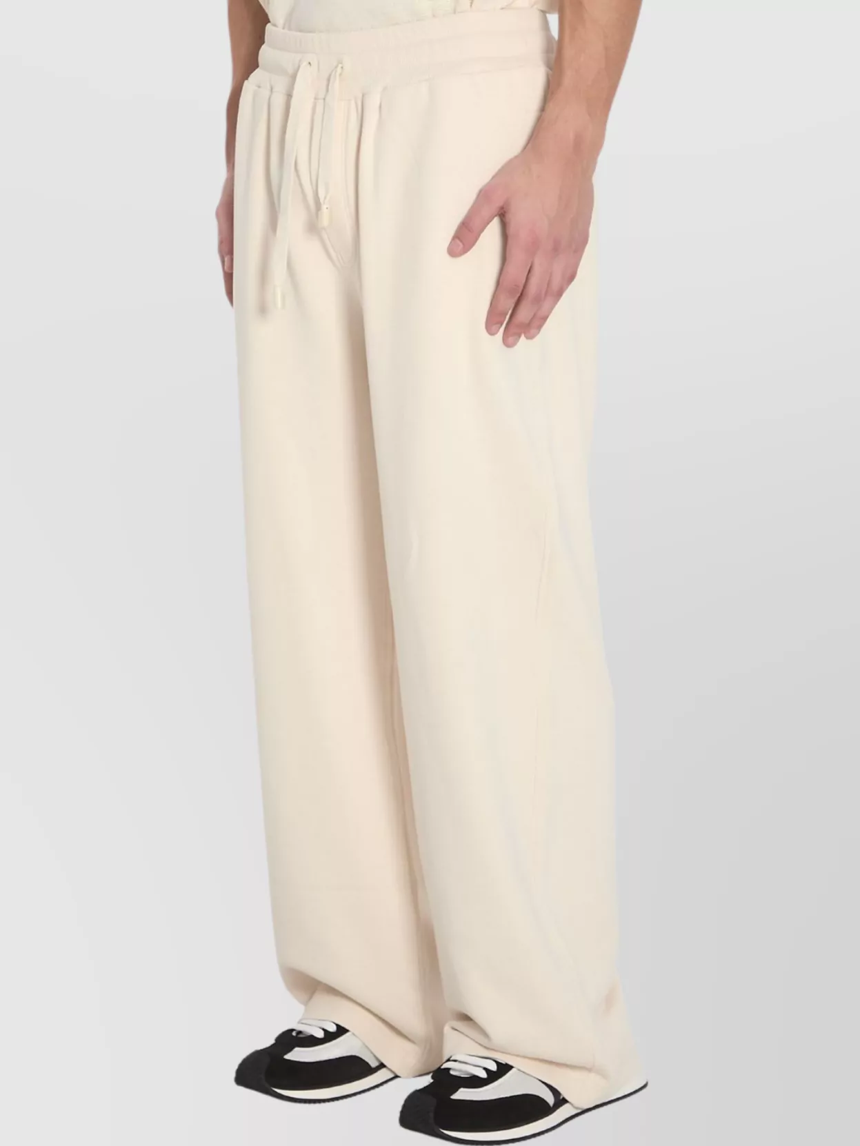 Dolce & Gabbana Embroidered Straight-leg Jogging Trousers With Pockets In Neutral