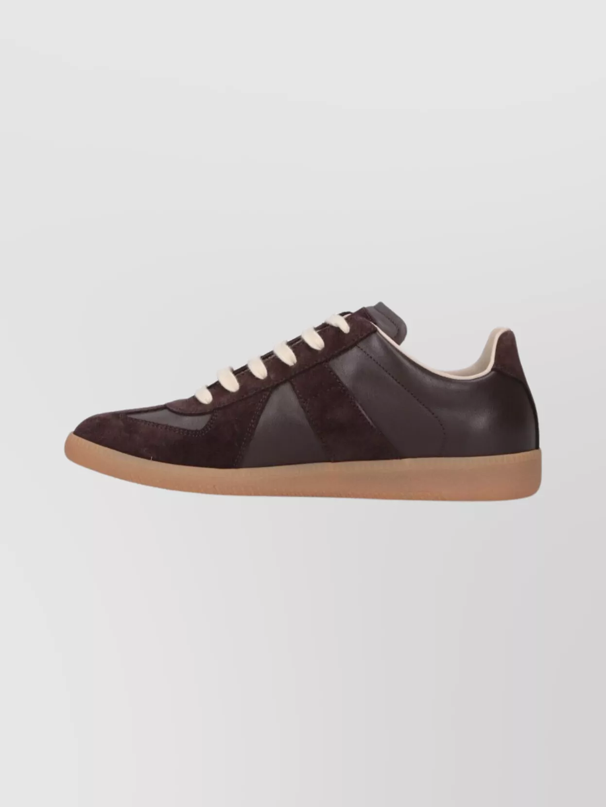 Maison Margiela Low Top Leather Sneakers With Round Toe