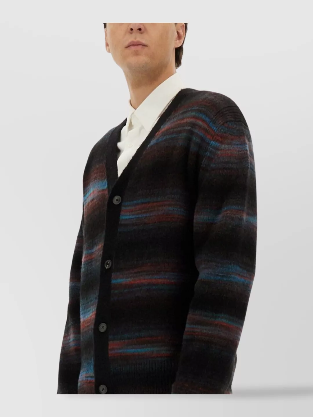 Paul Smith Striped V-Neck Long Sleeve Knitwear