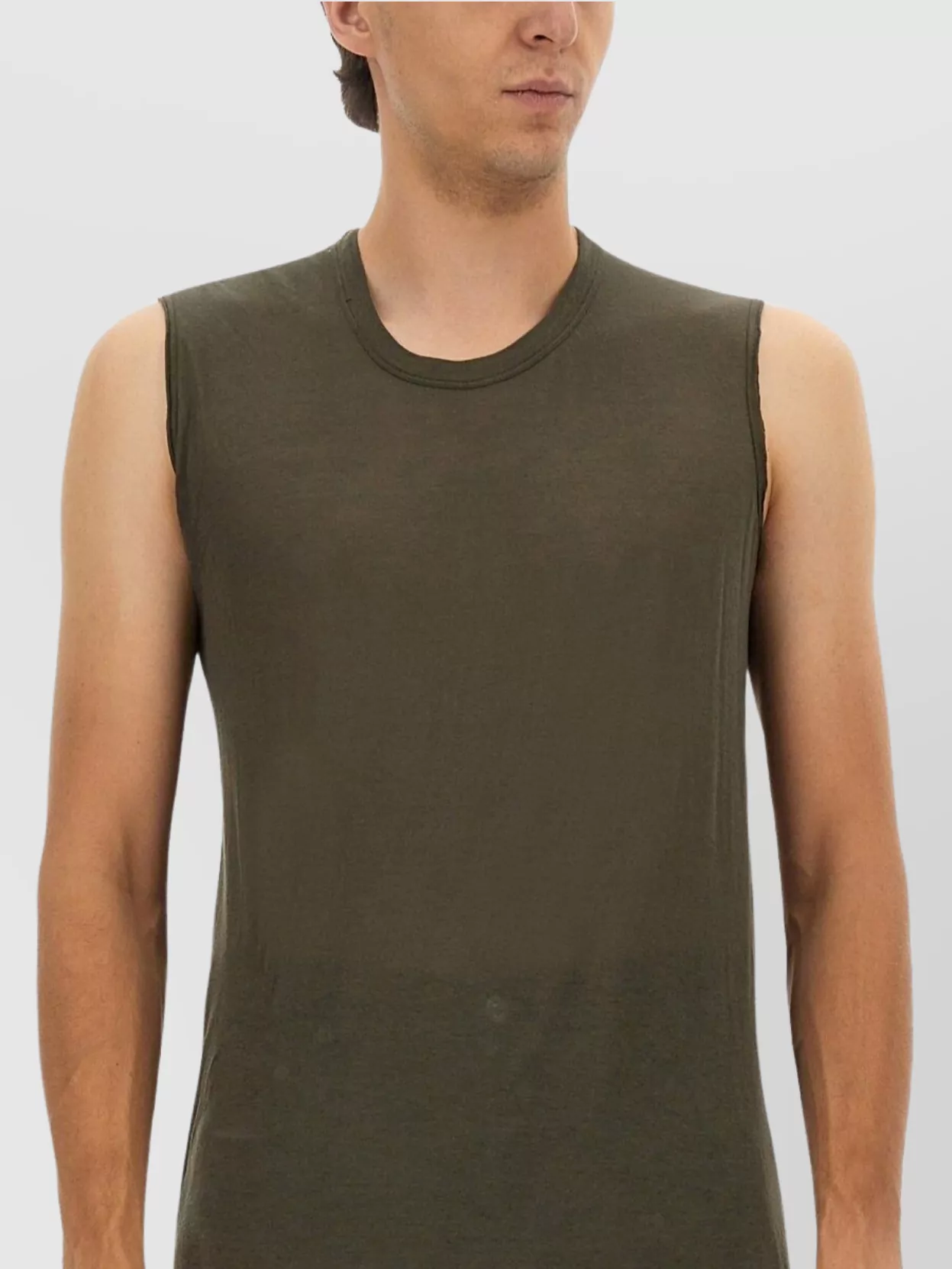 Rick Owens Longline Round Neckline Sleeveless T-Shirt