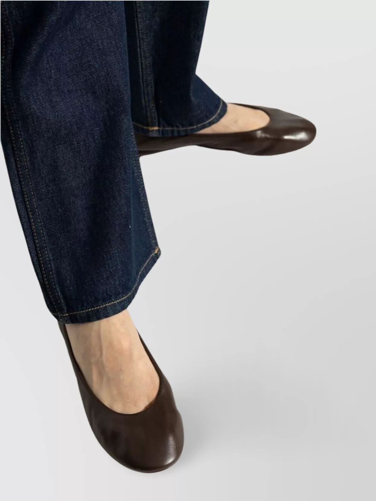 Lanvin Elasticated Leather Ballerina Shoes Round Toe