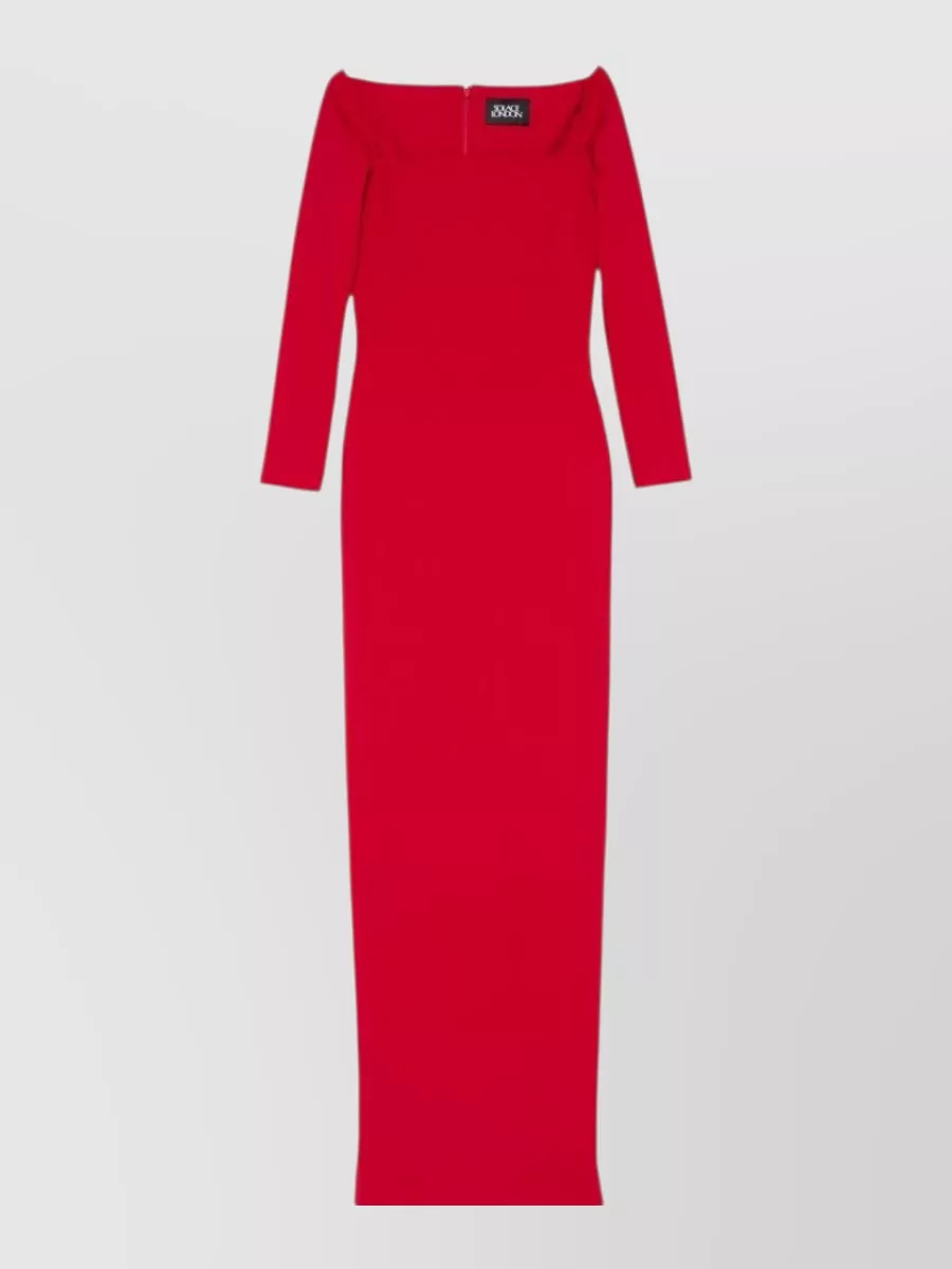 Solace London Square neck long sleeve fitted maxi dress