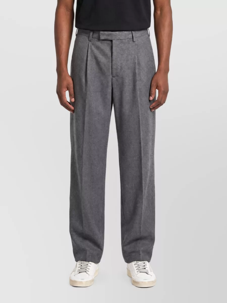 Pt Torino Cashmere-Blend Mid-Rise Straight-Leg Tailored Trousers