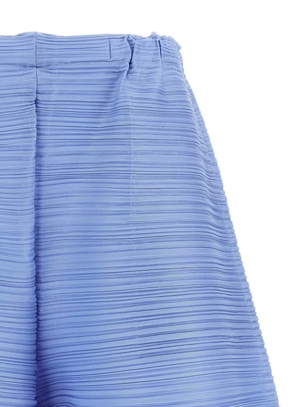 Pleats Please Issey Miyake Wide Leg Textured Fabric Elastic Waistband Trousers