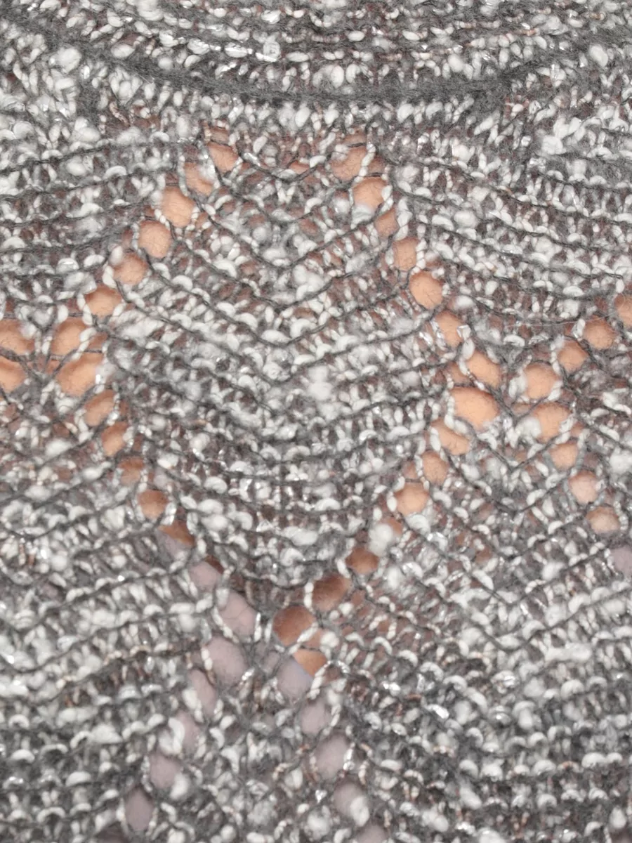 D.exterior Lurex Perforated Long-Sleeve Sweater