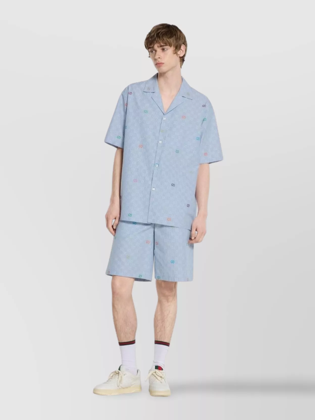 Gucci Striped Shirt With Chest Pocket And Dropped Shoulder