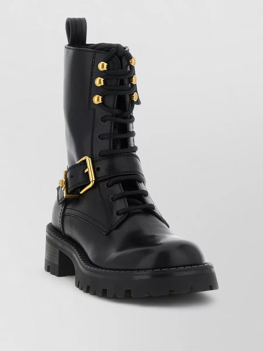 Versace leather lace-up ankle boots