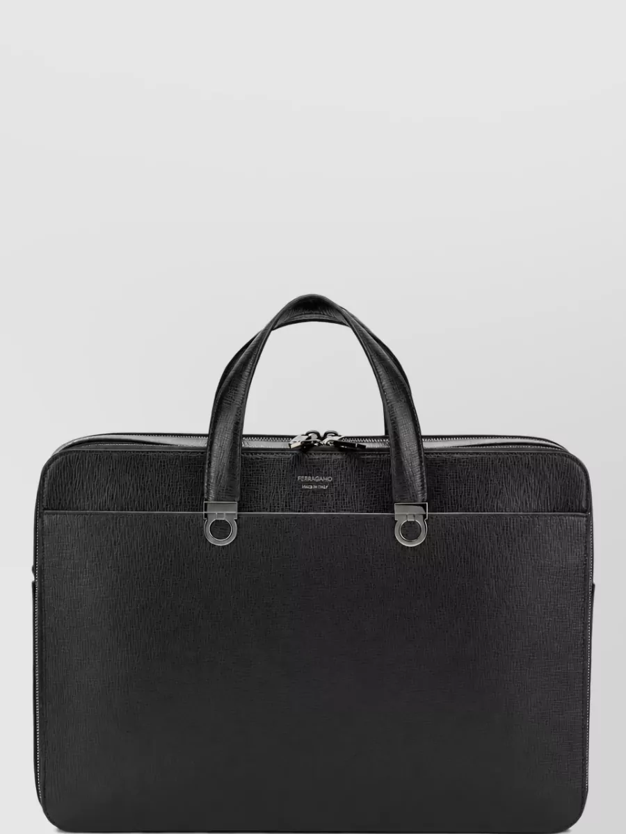 Ferragamo calf leather large briefcase
