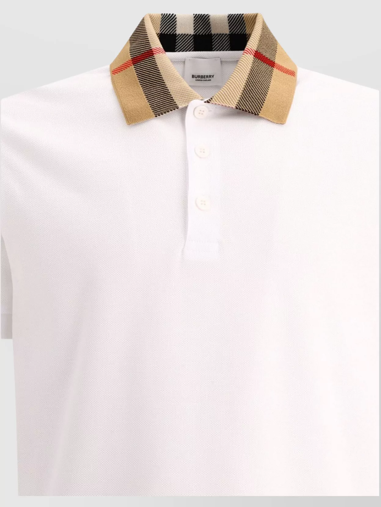 Burberry Checked And Ribbed Collar Short Sleeves