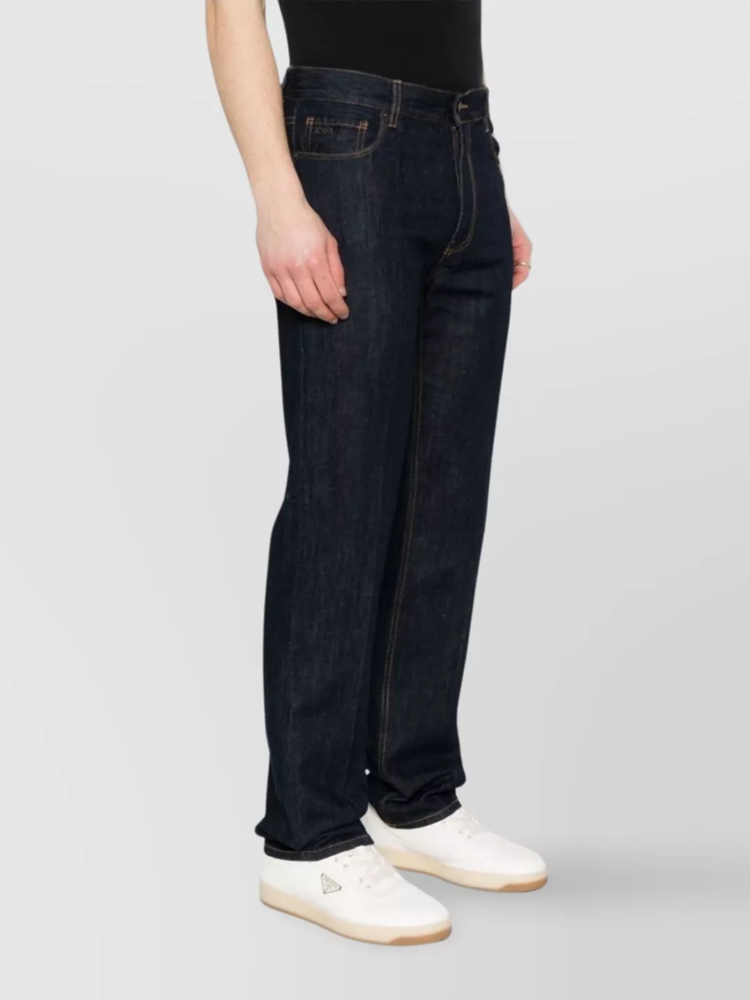 Emporio Armani Five-Pocket Denim Cotton Jeans With Belt Loops