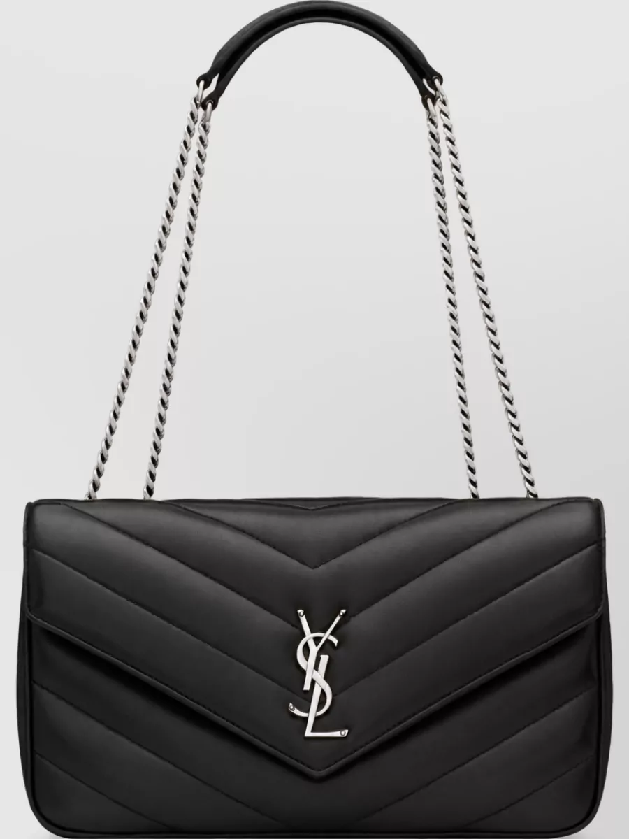 Saint Laurent Loulou Medium Leather Clutch Bag