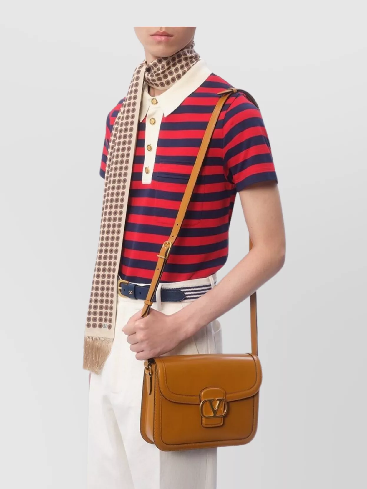 Valentino Garavani Striped Polo Shirt With Chest Pocket