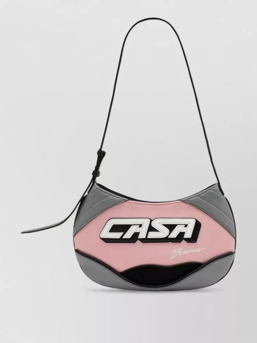 Casablanca leather paneled shoulder bag