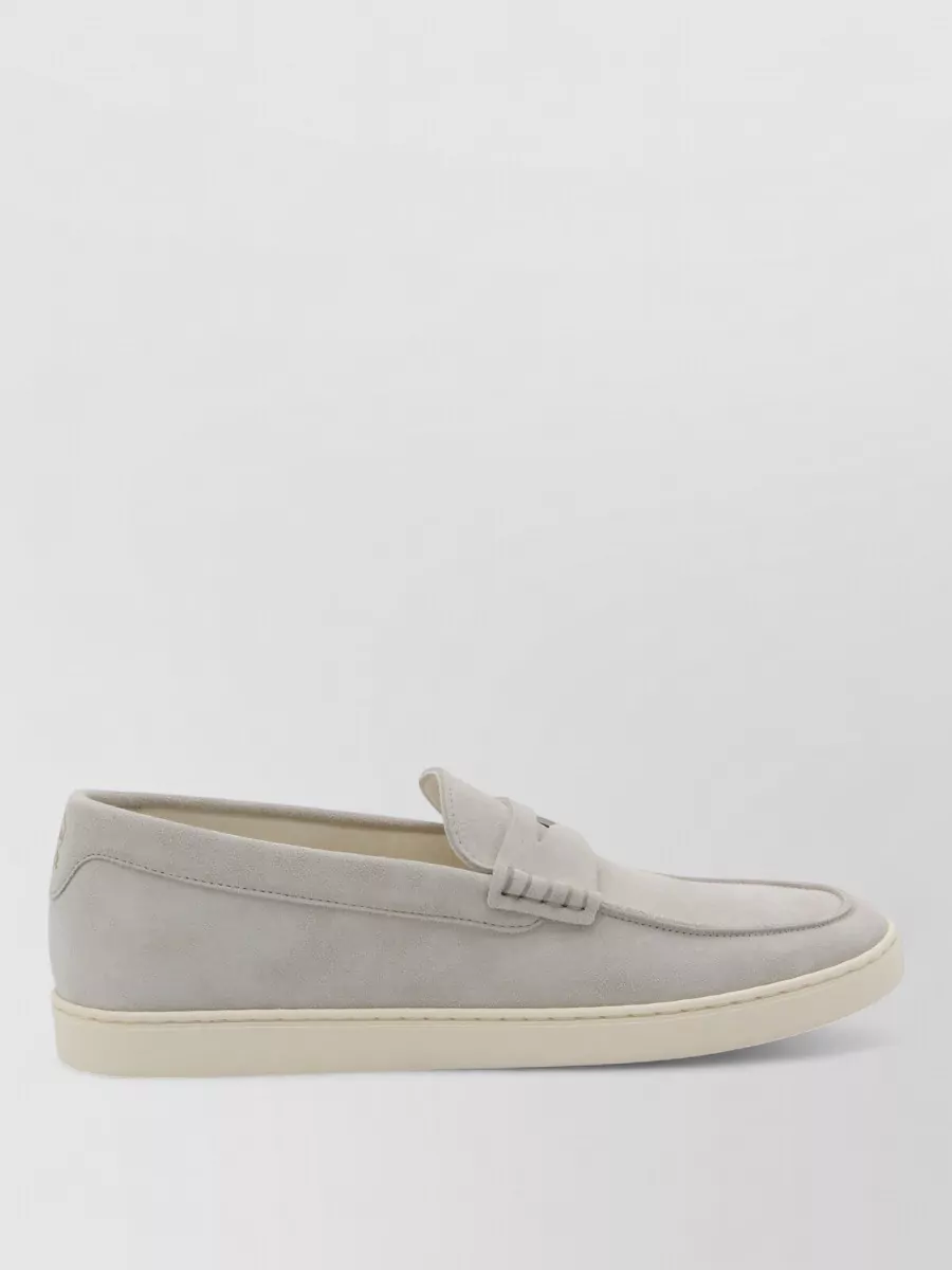Brunello Cucinelli Suede Loafers Round Toe Rubber Sole