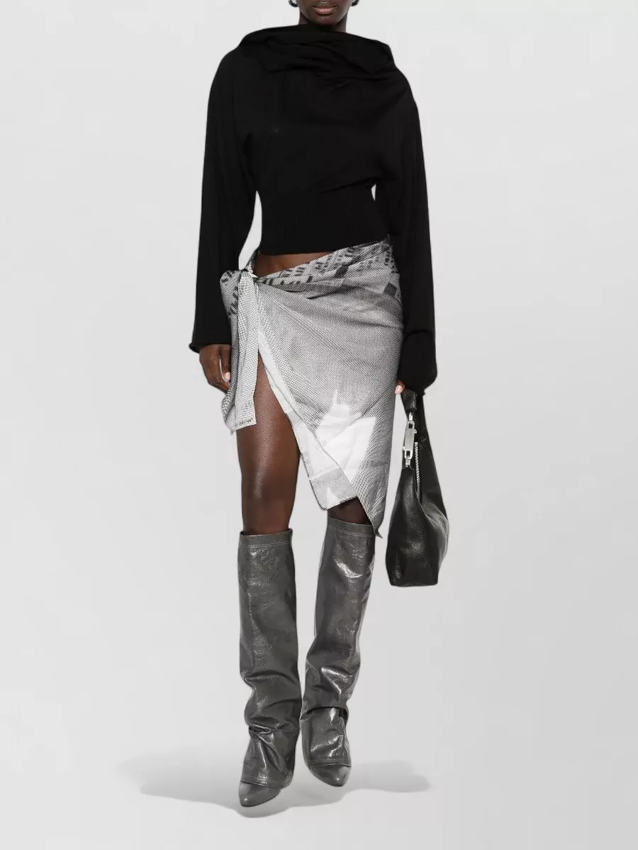 Rick Owens Ribbed Virgin Wool Scarf Top