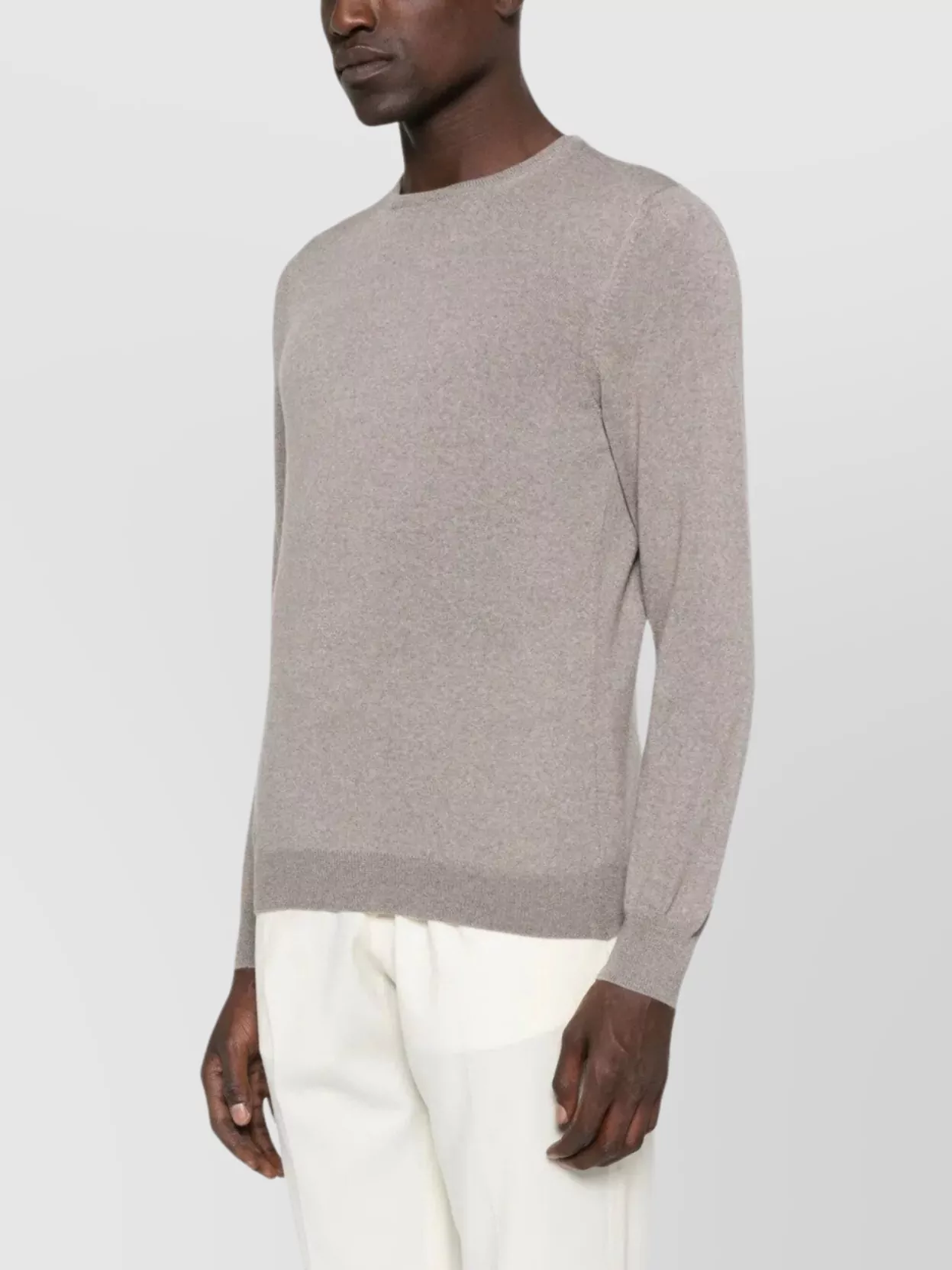 Tagliatore Ribbed Hem Long Sleeve Crew Neck Sweater