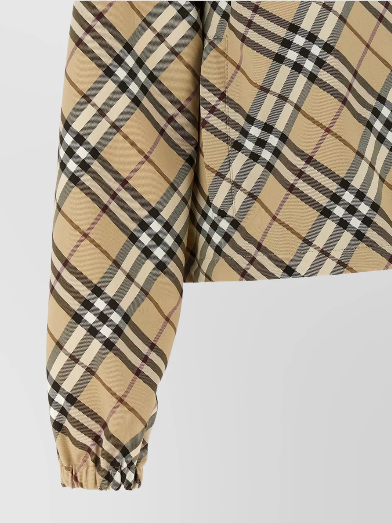 Shop Burberry Hooded Check Pattern Jacket With Elasticated Cuffs