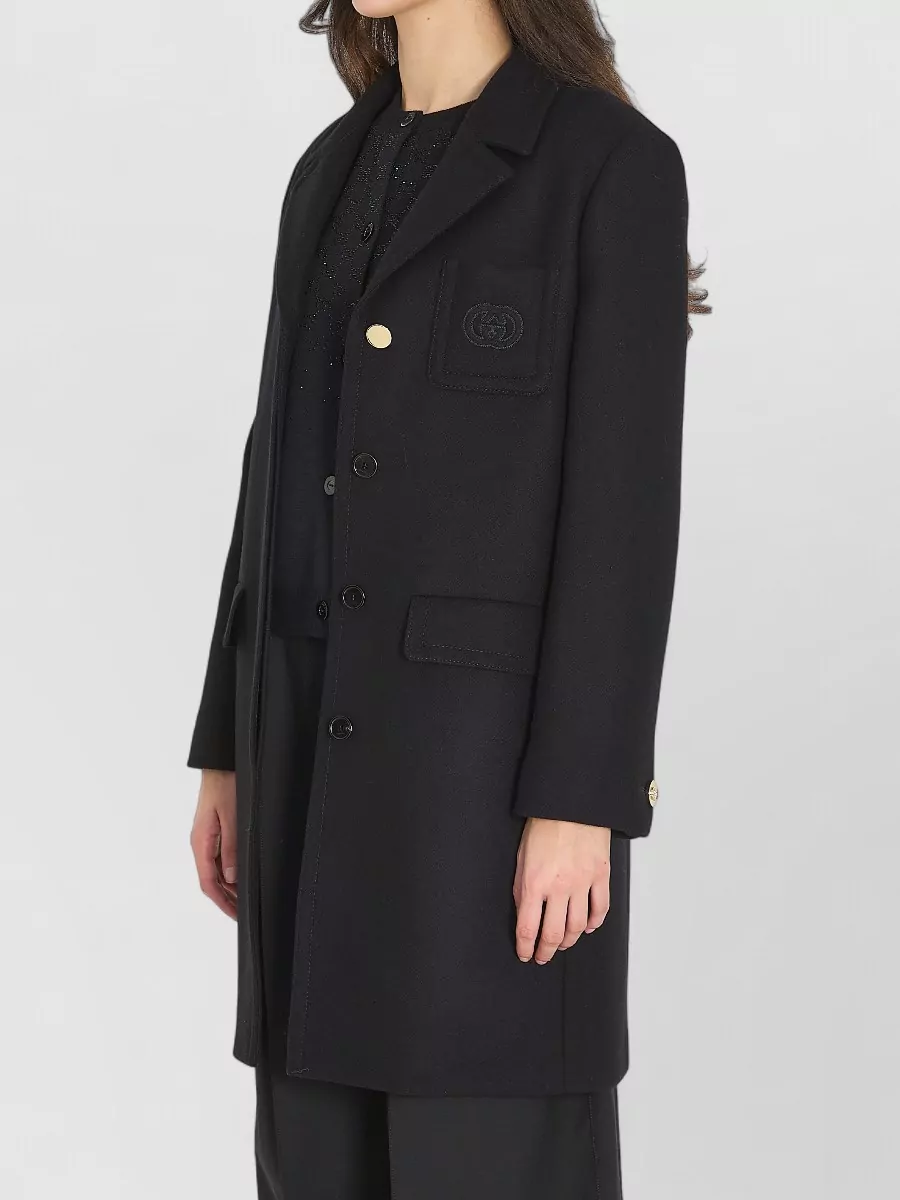 Gucci Batavia Wool Coat Regular Fit Belt