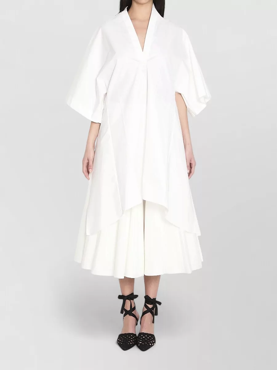 Jacquemus cotton draped open-back midi tunic dress