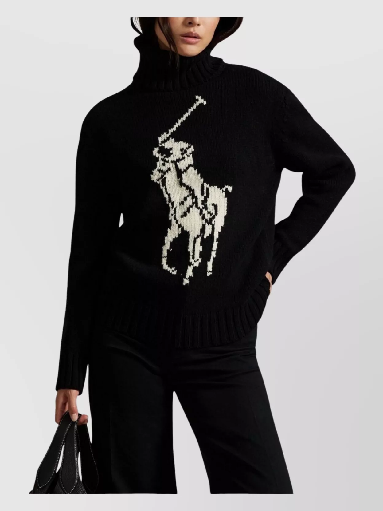 Ralph Lauren Ribbed Turtleneck Knitwear Featuring Fitted Cuffs
