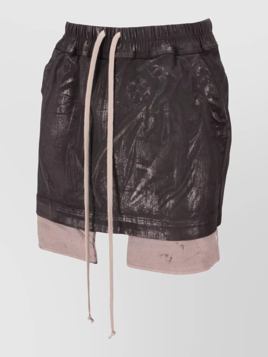 Rick Owens Asymmetric Layered Mini Skirt Drawstring Detail