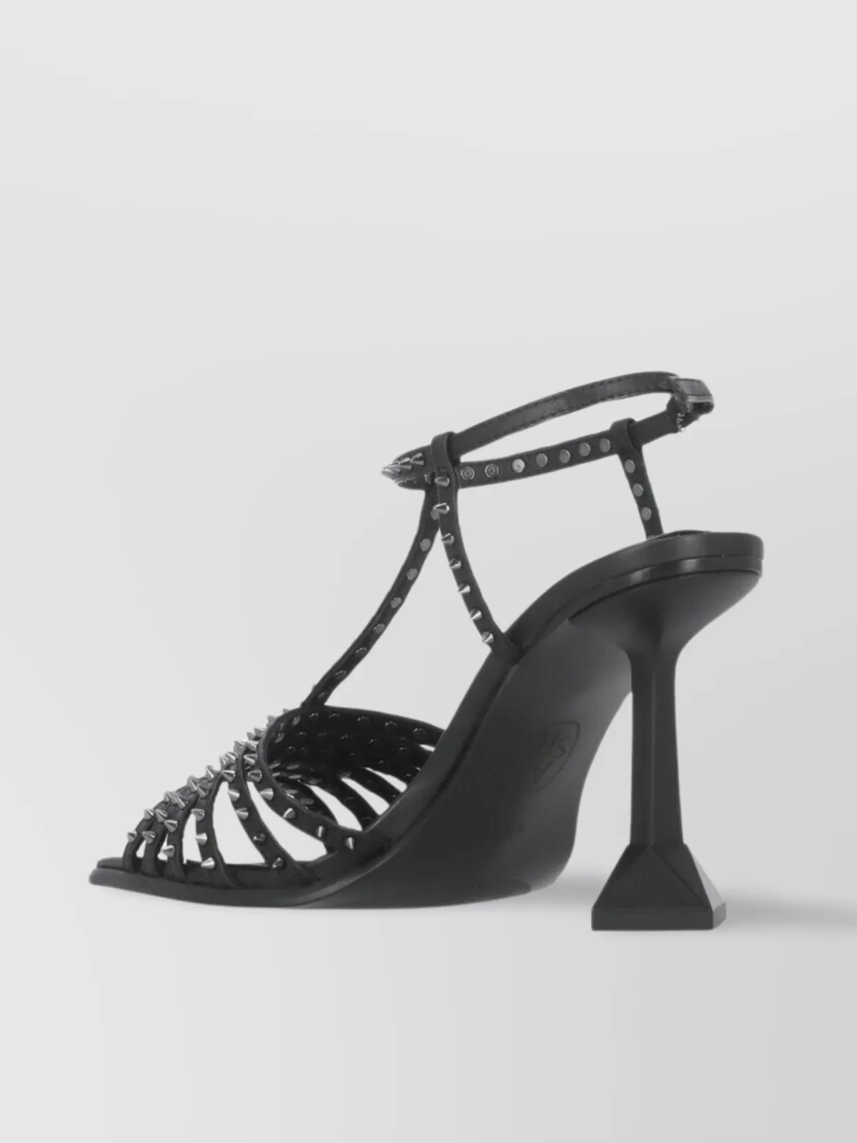 Ash Studded Pyramid Heel Leather Sandals