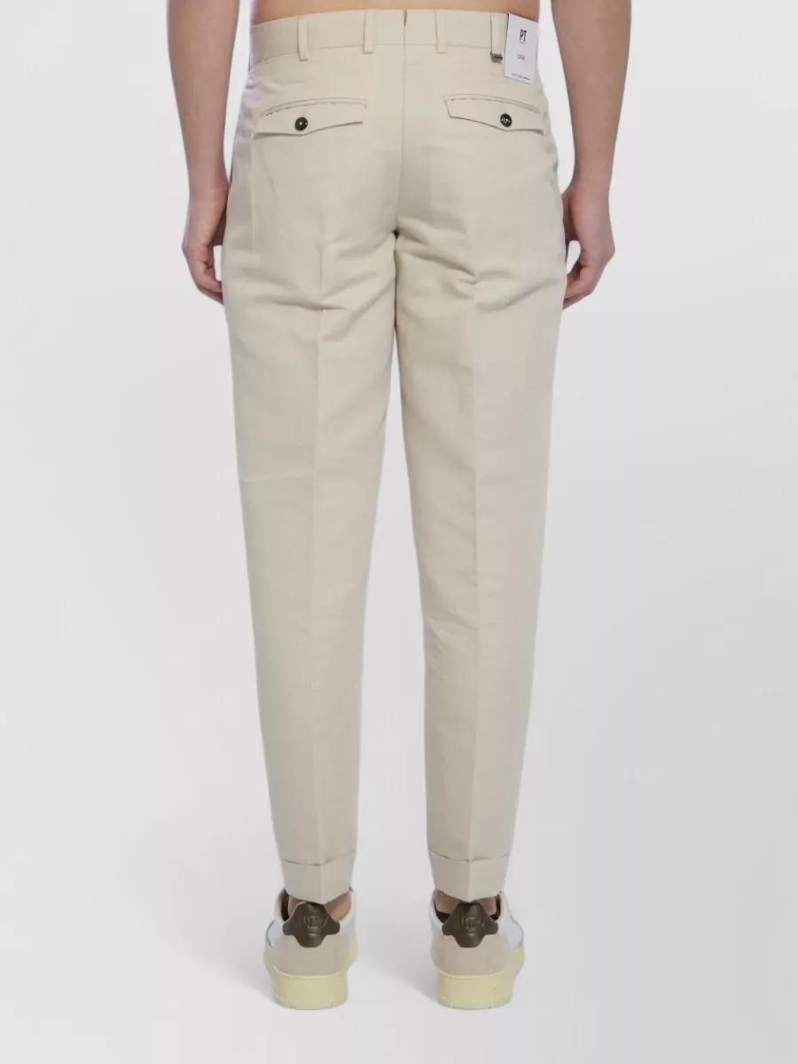 Pt Torino Rebel Linen Cotton Tailored Trousers