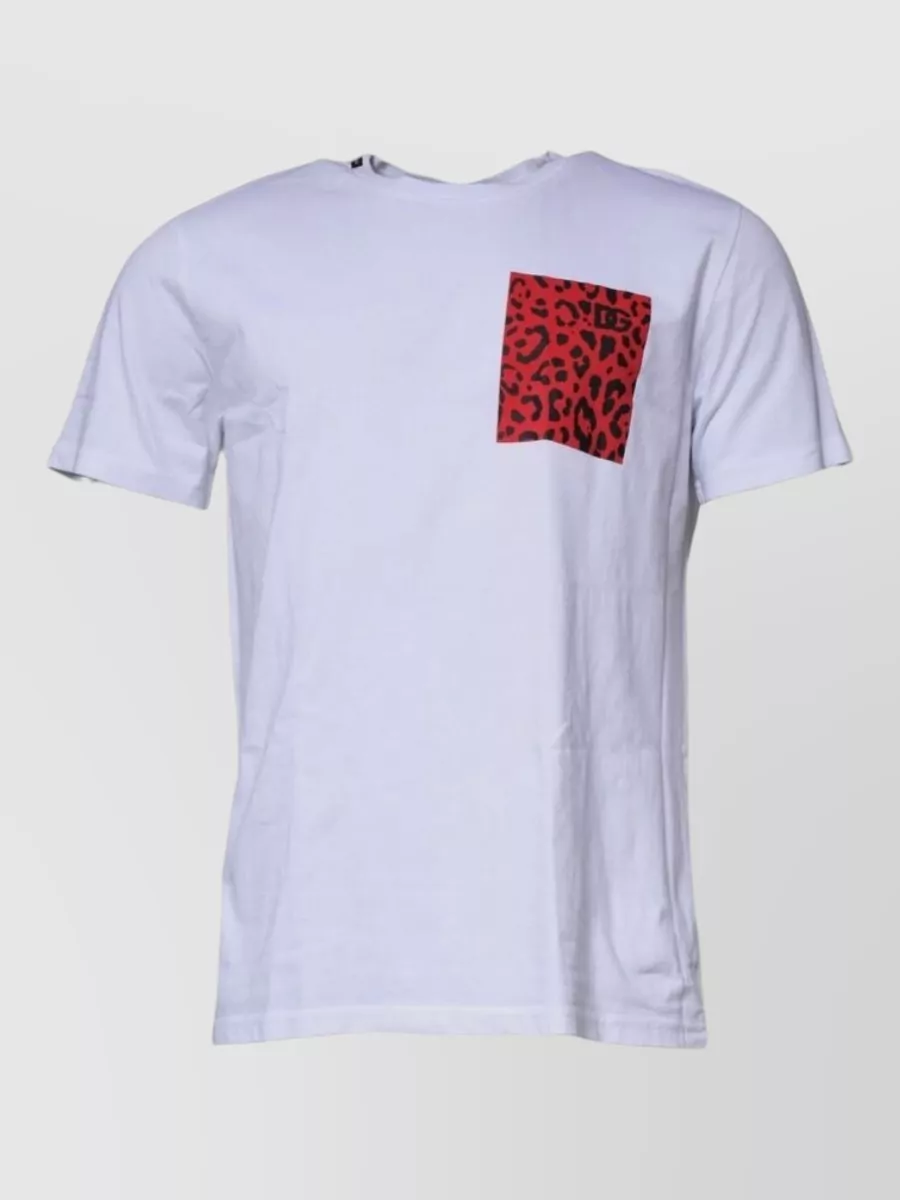 Dolce&Gabbana leopard pocket cotton t-shirt