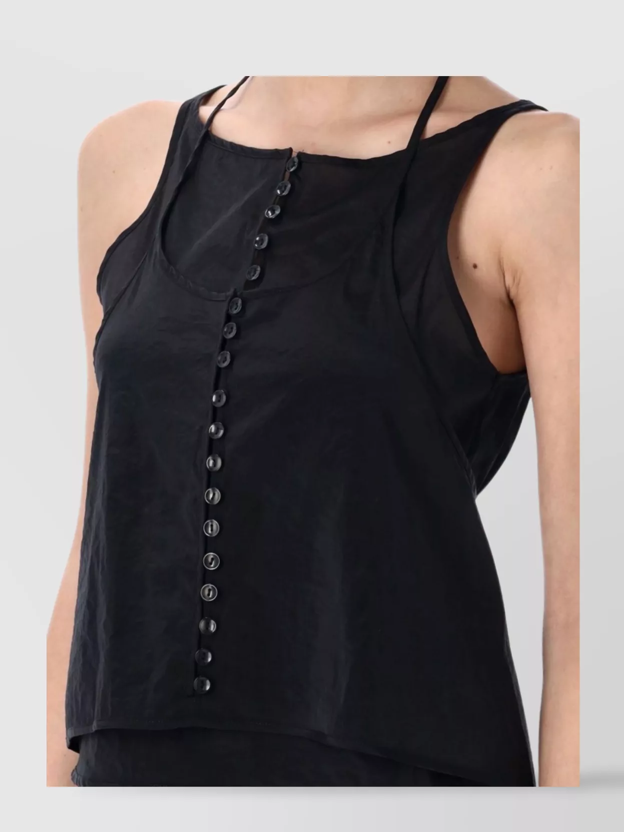 Shop Low Classic Loop Button Halterneck Sleeveless Top
