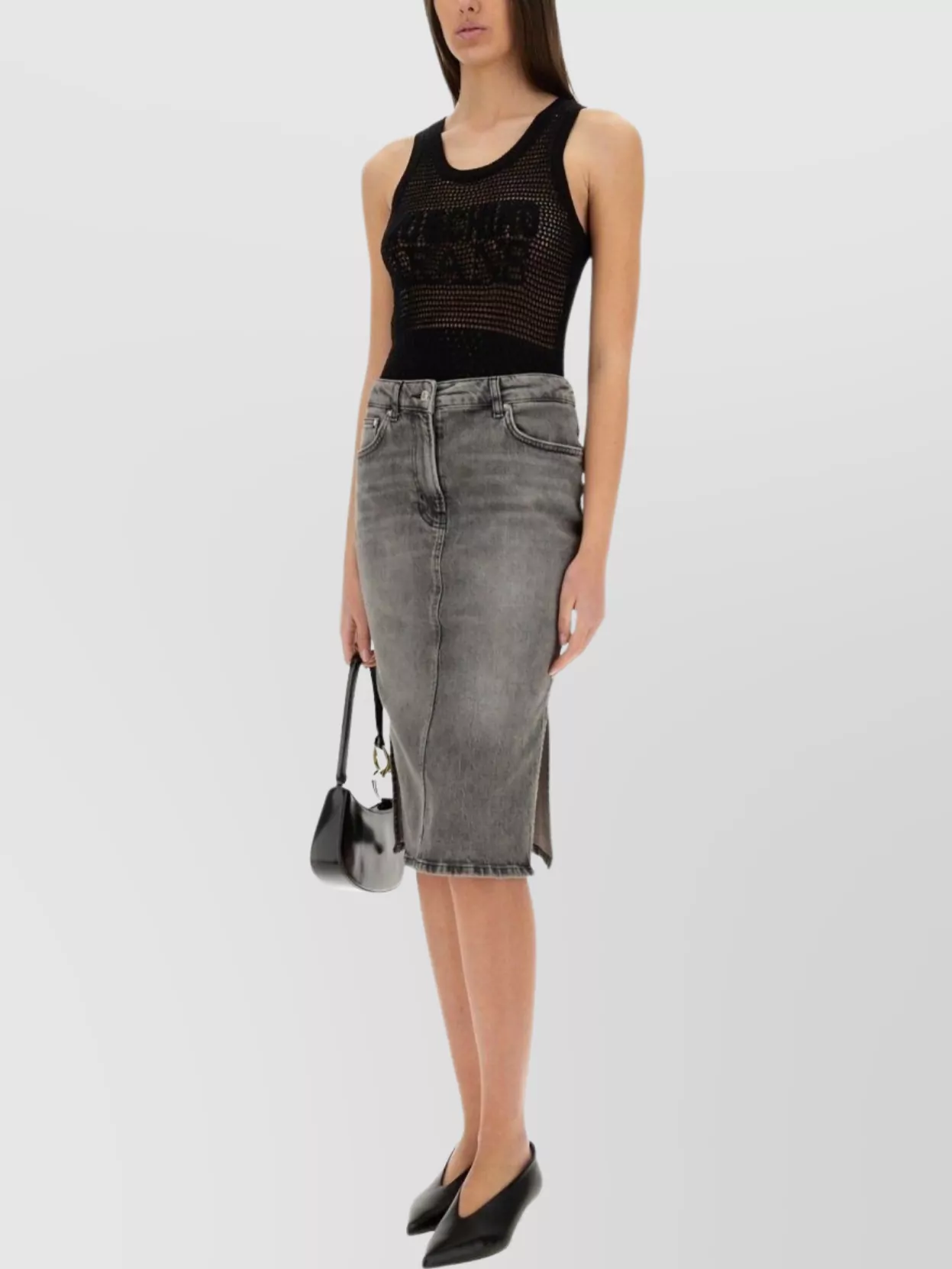 Moschino Logo Mesh Sleeveless Top