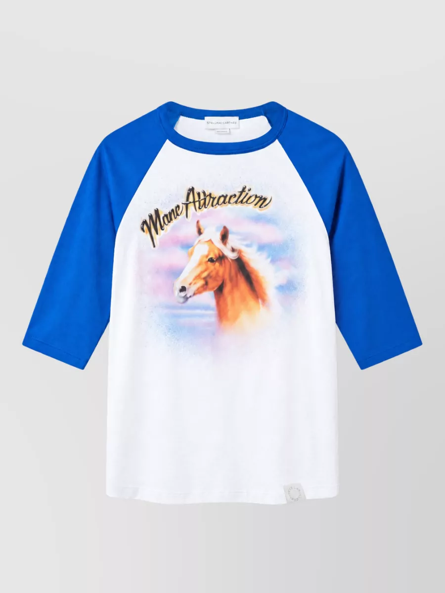 Stella Mccartney cotton horse print baseball cap