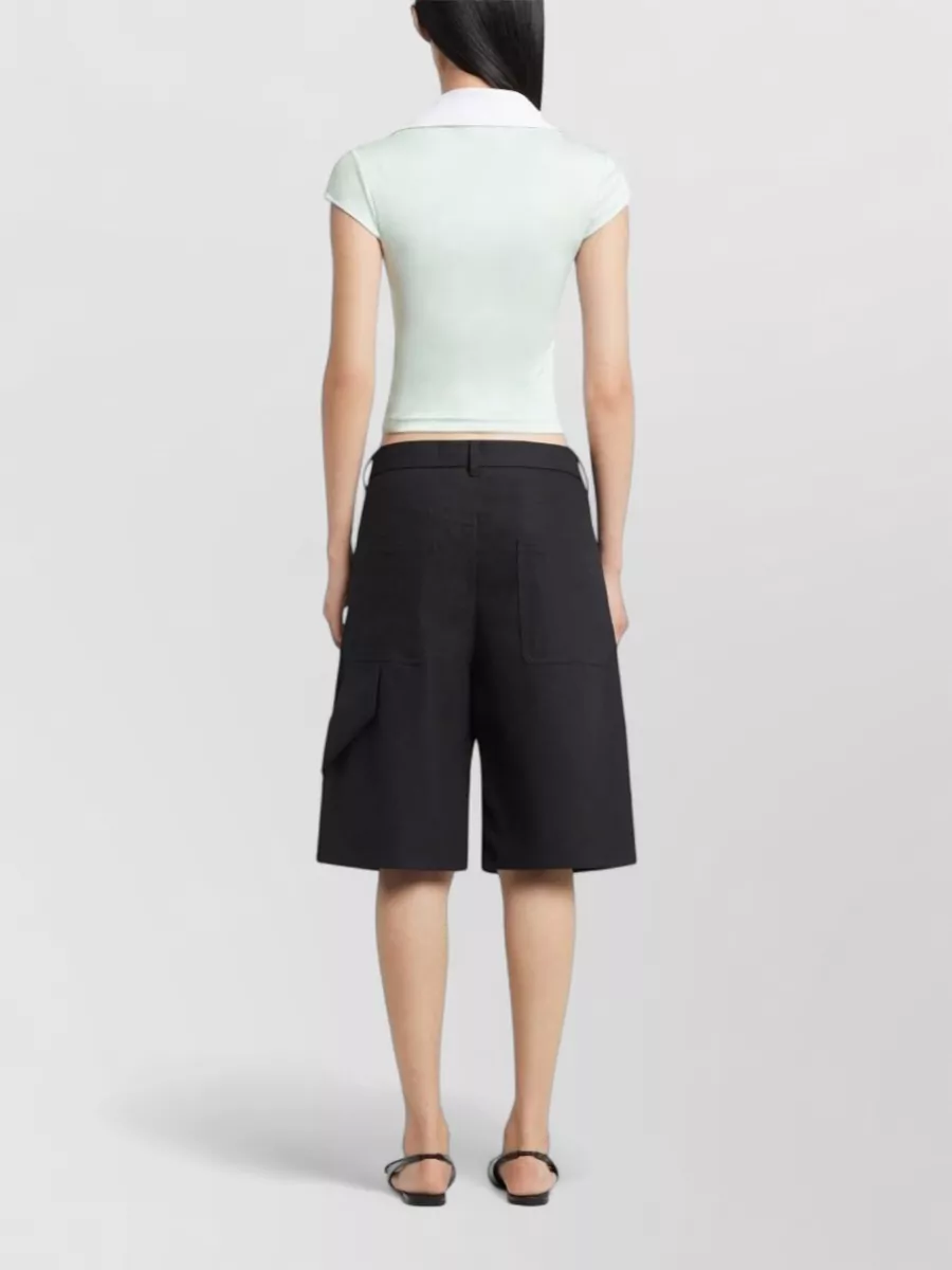 Courrèges Polo Shirt Contrast Collar Short Sleeves V Neck