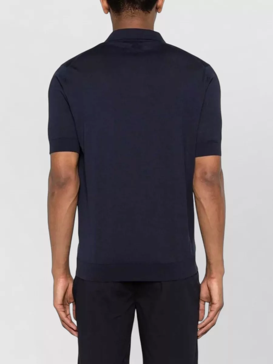 Lardini Ribbed Knit Short-Sleeve Polo Shirt