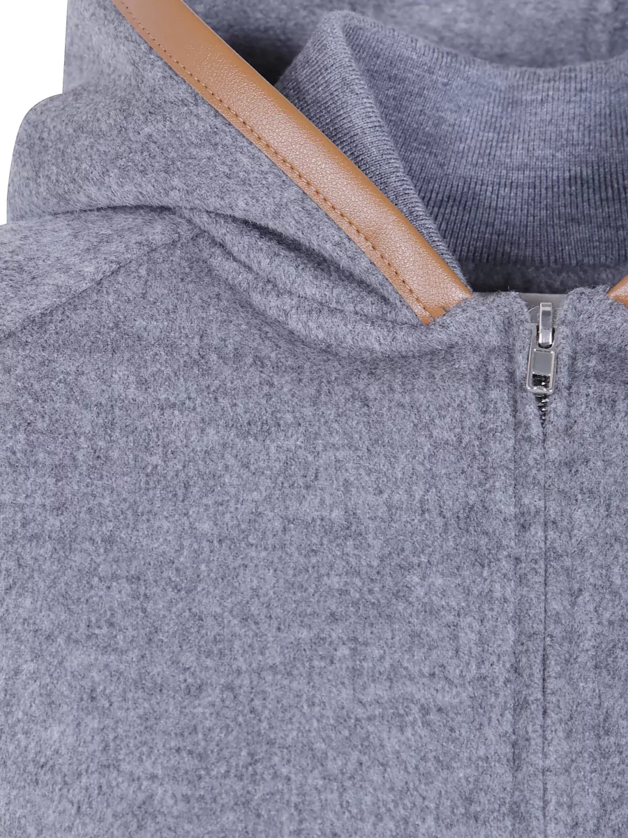 Semicouture Wool Hooded Bomber Jacket