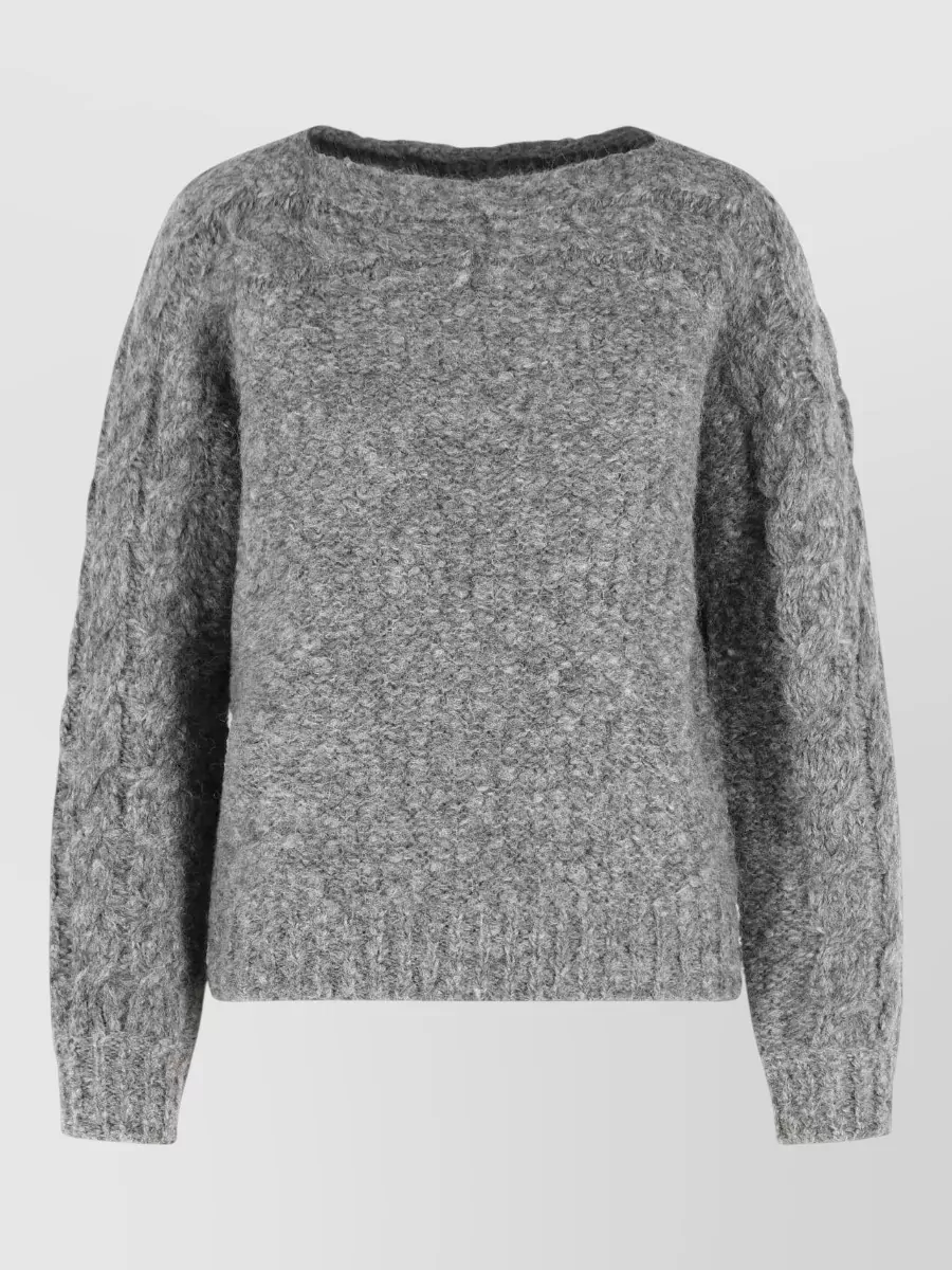 Isabel Marant virgin wool boat neck bouclé knit sweater