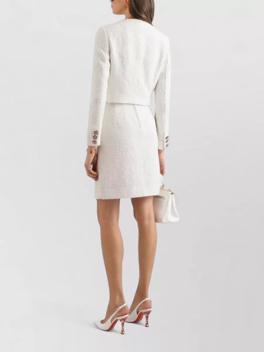 Dolce&Gabbana Cotton Tweed Straight Midi Skirt
