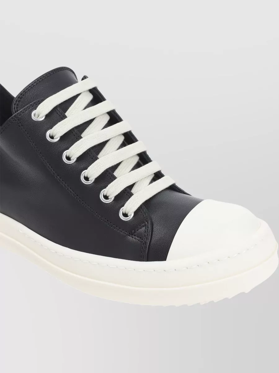 Rick Owens Low Sneakers Contrast Sole Eyelet Detail