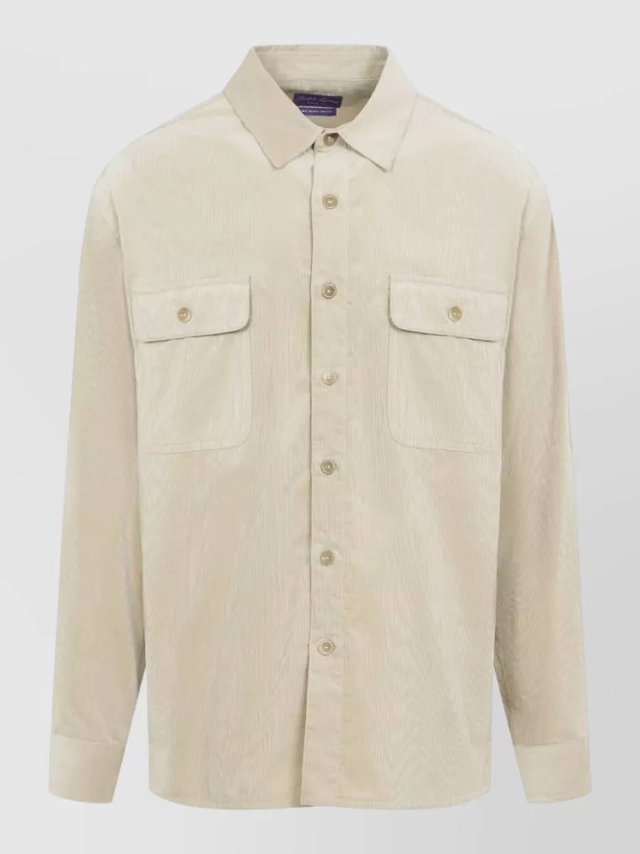 Ralph Lauren Purple Label Corduroy Wide-Wale Relaxed-Fit Long-Sleeve Shirt
