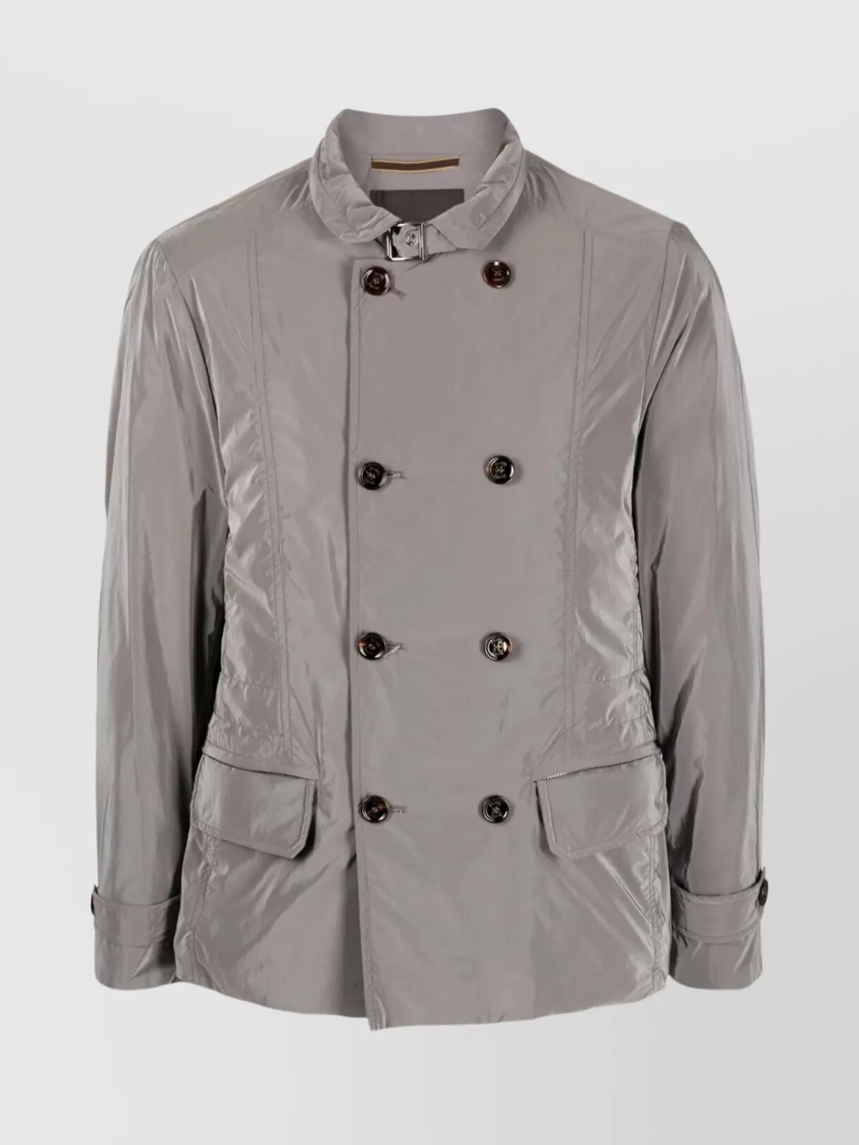 Moorer Nabucco Jacket Double-breasted High Collar In Gray