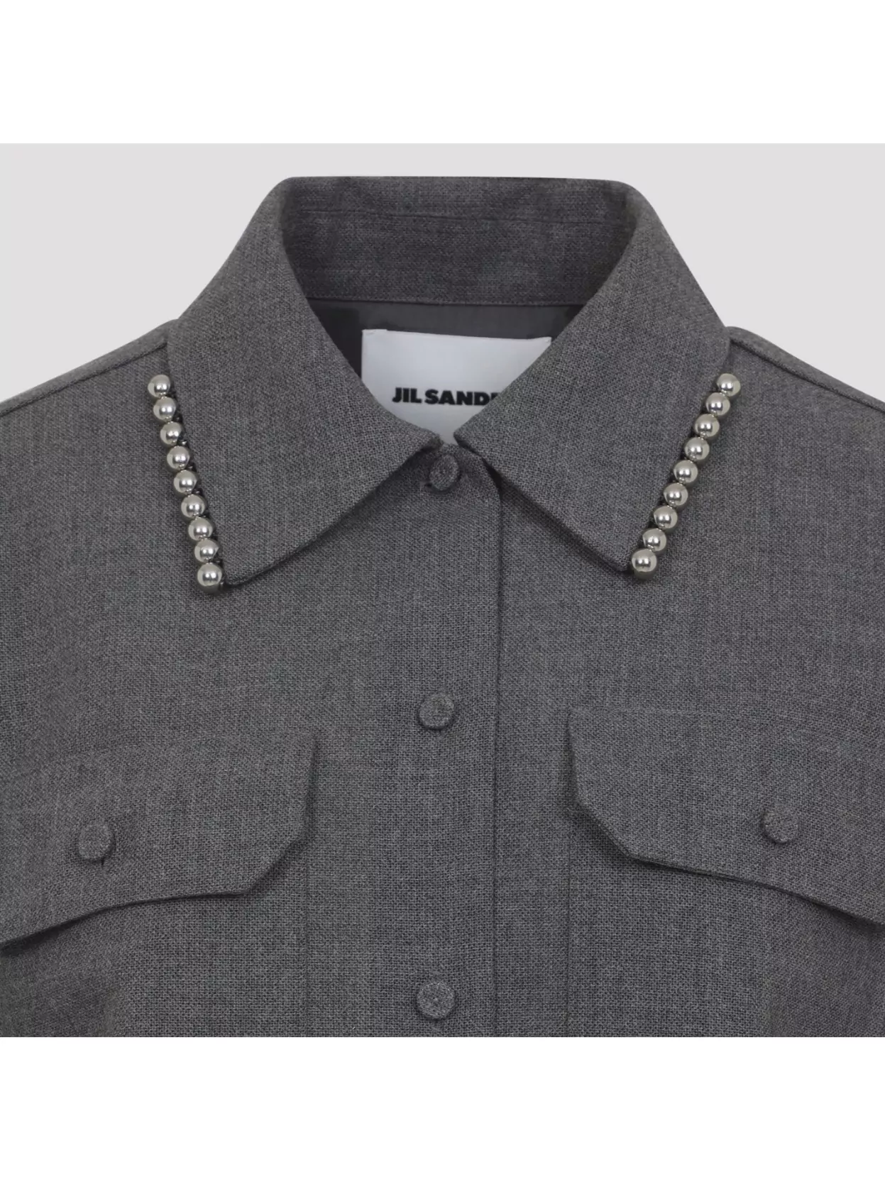 Jil Sander Studded Collar Long Sleeves Chest Pockets