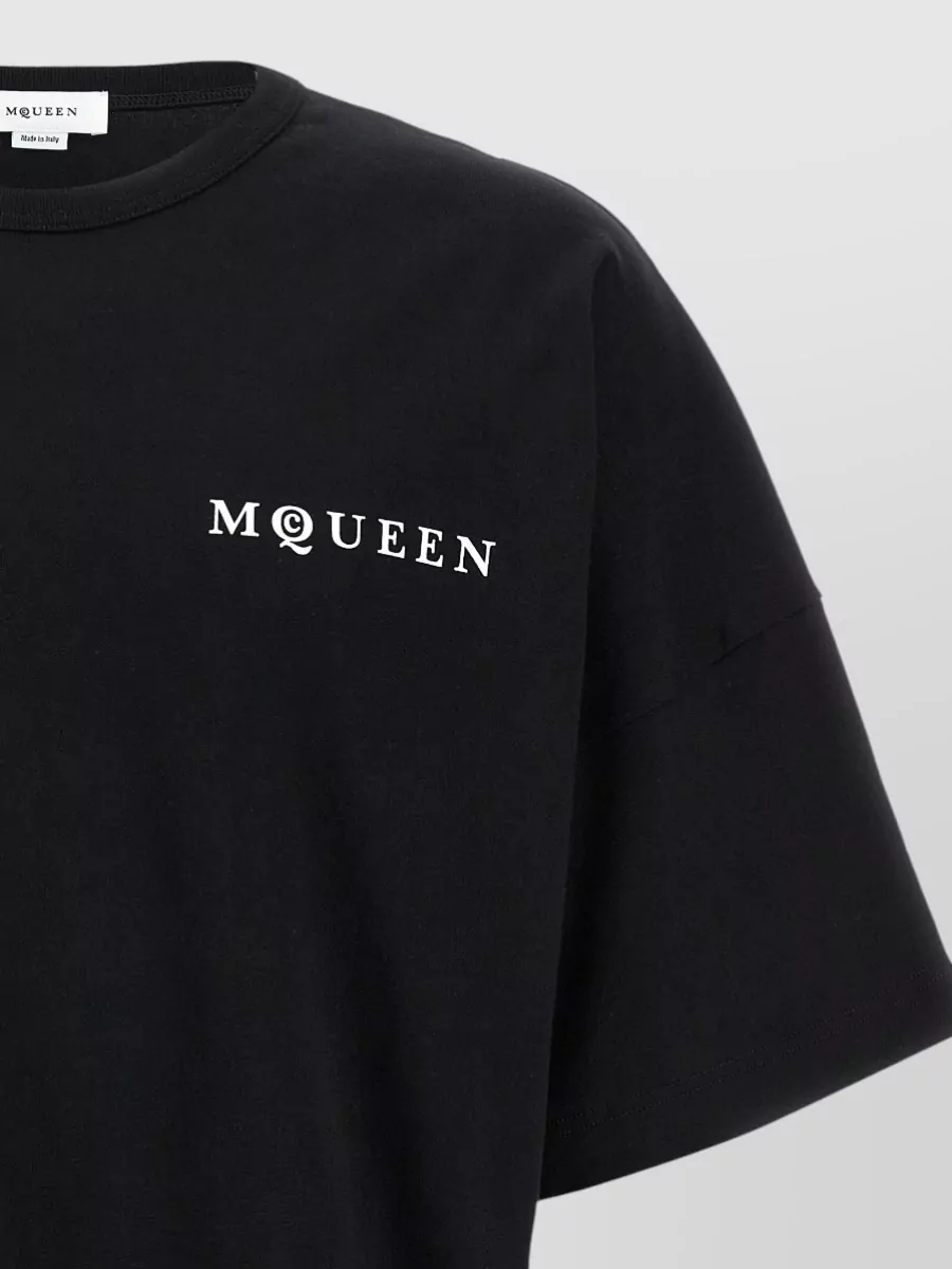 Mc Queen Logo Print Cotton Jersey Short Sleeve T-Shirt