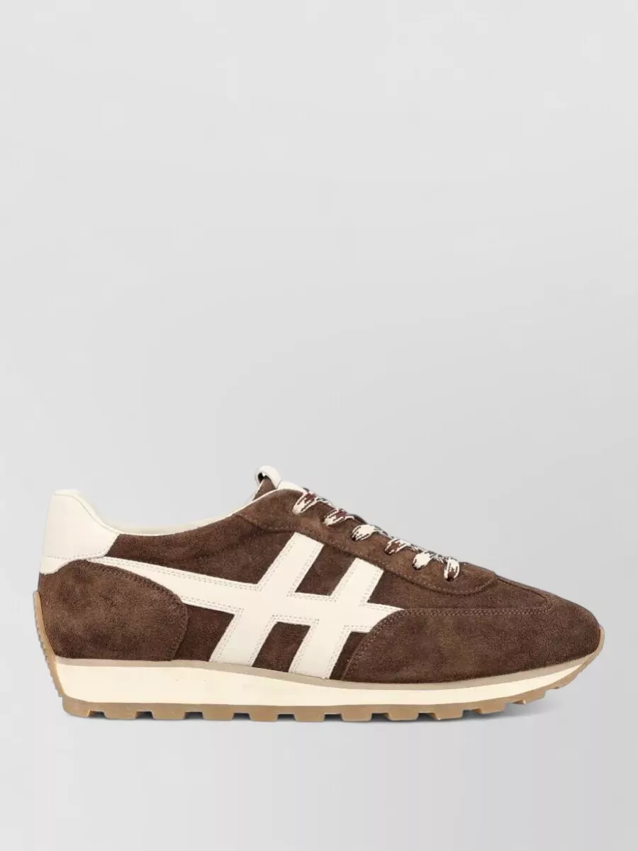 Hogan H701 Suede Sneakers Round Toe Design