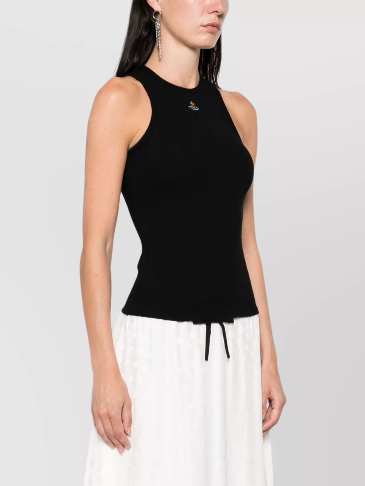 Vivienne Westwood 90s Orb-embellished Ribbed Tank Top Clothing In Black