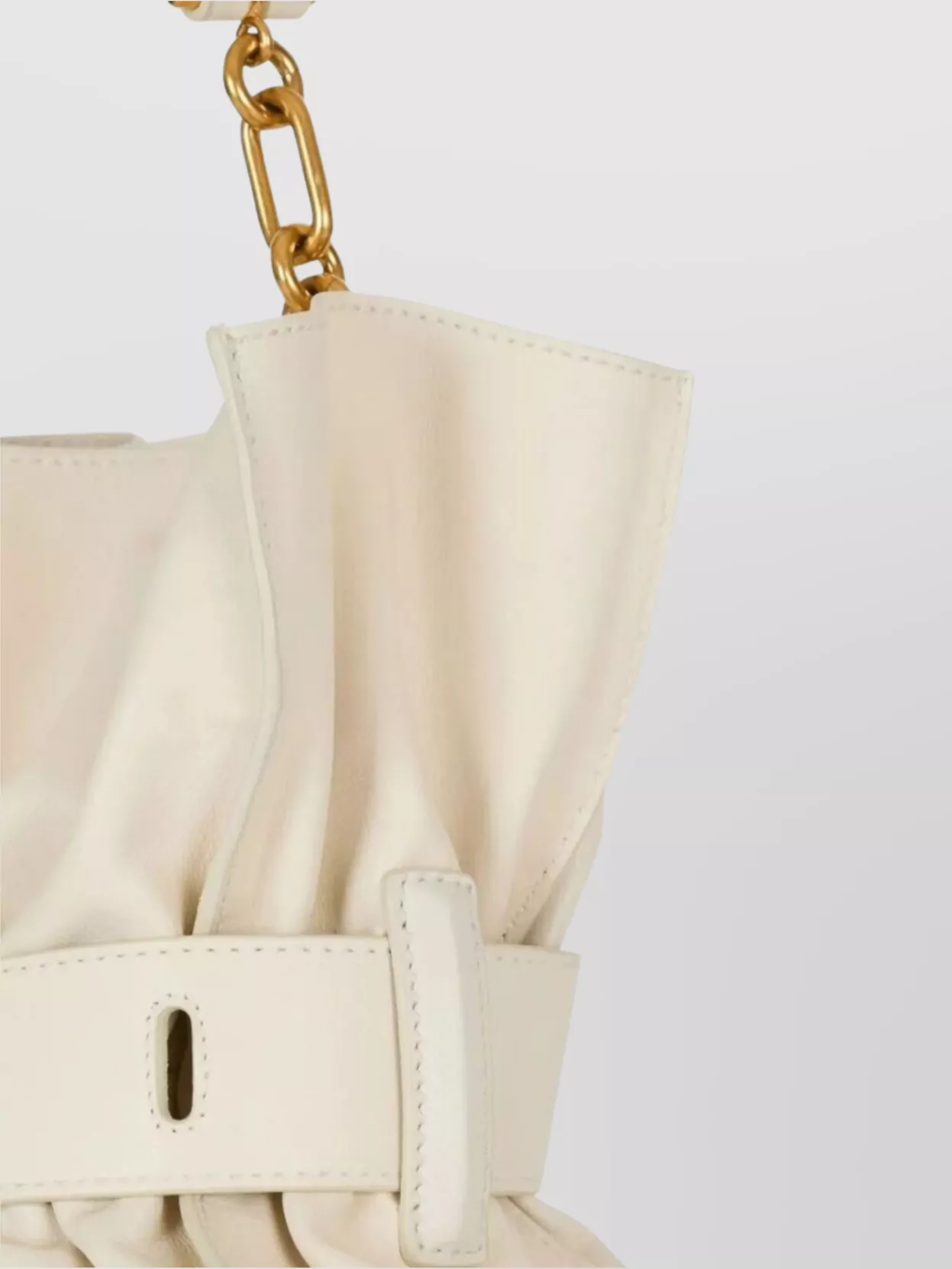 Balmain Medium-Calfskin Bag Featuring Ruched Design