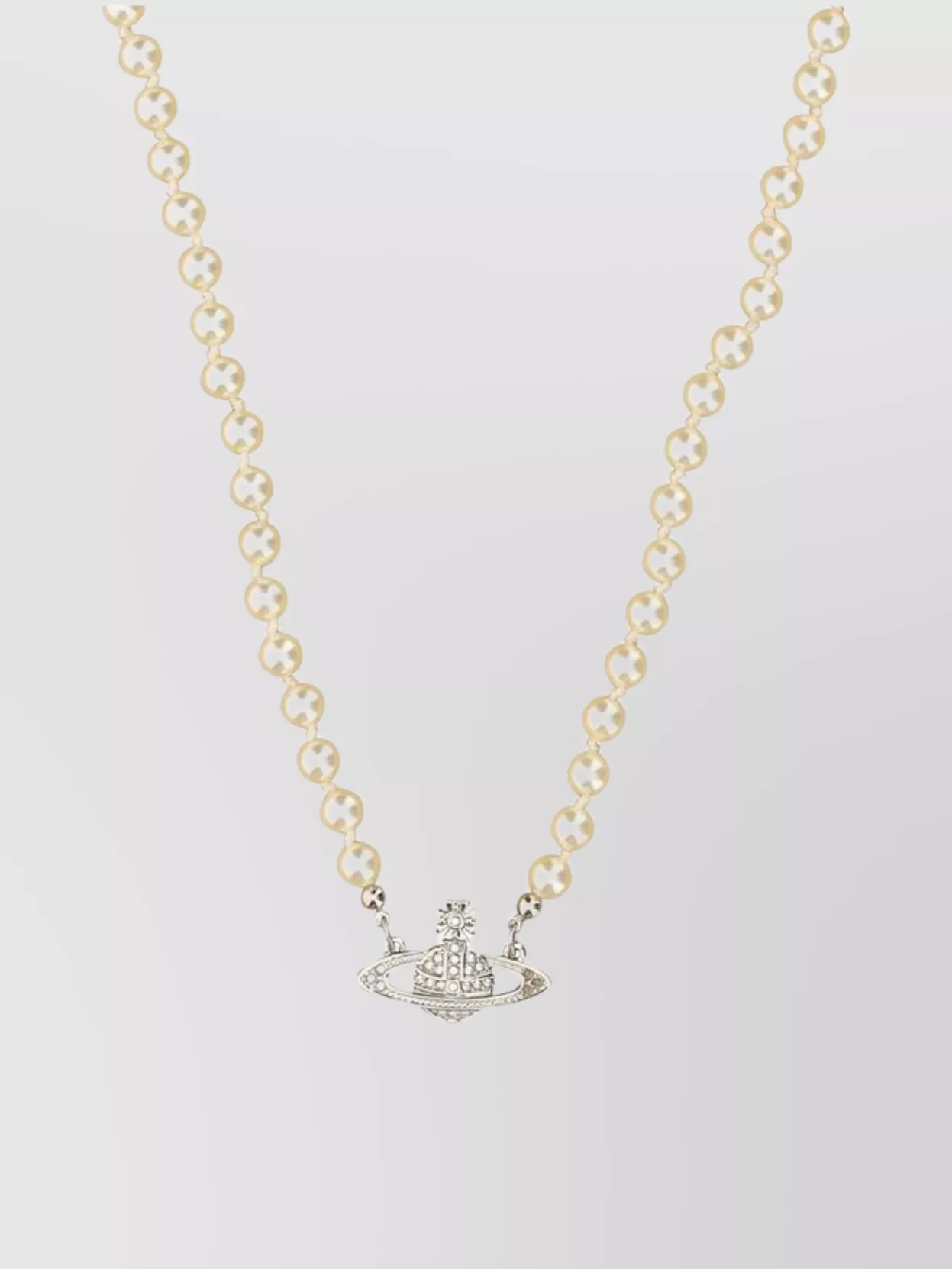 Vivienne Westwood Silver-Plated Orb Pendant Pearl Necklace