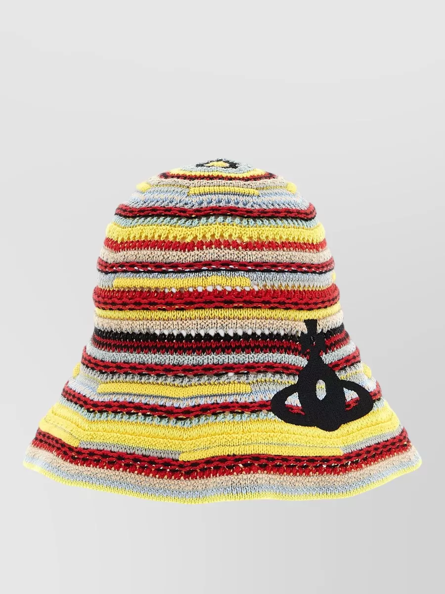 Vivienne Westwood Crochet bucket hat striped pattern wide brim