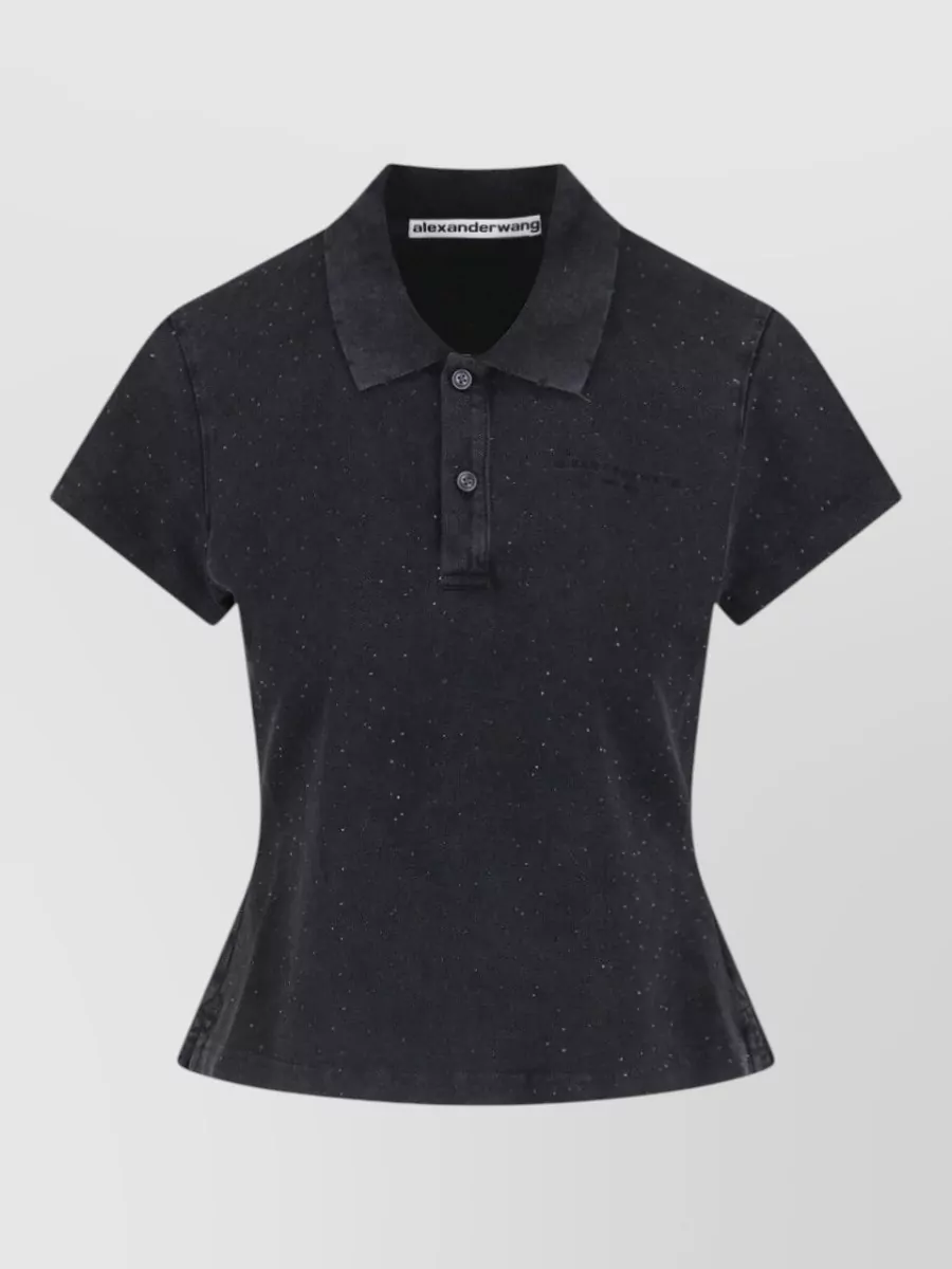 Alexander Wang denim short sleeve polo shirt